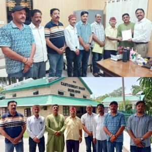 छावनी परिषद के कार्यालय में मुख्य अधिशासी अधिकारी हरेंद्र सिंह से भेंट कर कैंट बोर्ड द्वारा प्रेम नगर क्षेत्र में पूर्व में किए गए अच्छे कार्यों के लिए धन्यवाद ज्ञापन दिया