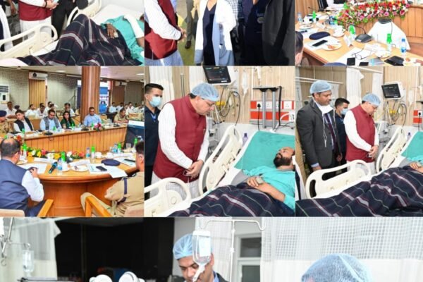 सीएम धामी पहुंचे एम्स ऋषिकेश, रुद्रप्रयाग बस दुर्घटना में घायल यात्रियों का हाल-चाल जाना