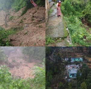 बांगर पट्टी के तल्ली जख्वाड़ी के अन्तर्गत थापला नामी तोक मे मिली बादल फटने की सूचना।
