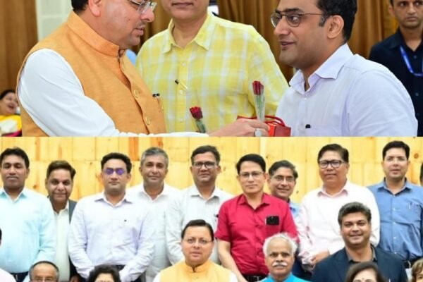 श्री महंत इन्दरेश अस्पताल के वरिष्ठ काॅर्डियोलाॅजिस्ट डाॅ साहिल महाजन को मुख्यमंत्री धामी ने किया सम्मानित