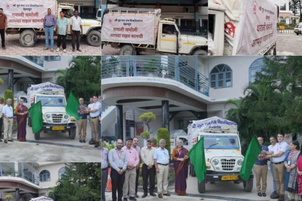 श्री गुरु राम राय विश्वविद्यालय ने थराली चमोली आपदा पीडितों के लिए भेजी राहत सामग्री