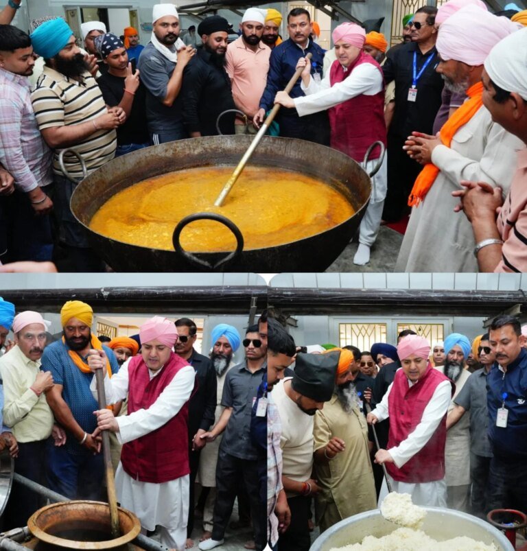 श्रीमहंत देवेन्द्र दास जी महाराज ने संगत के साथ दी लंगर सेवा