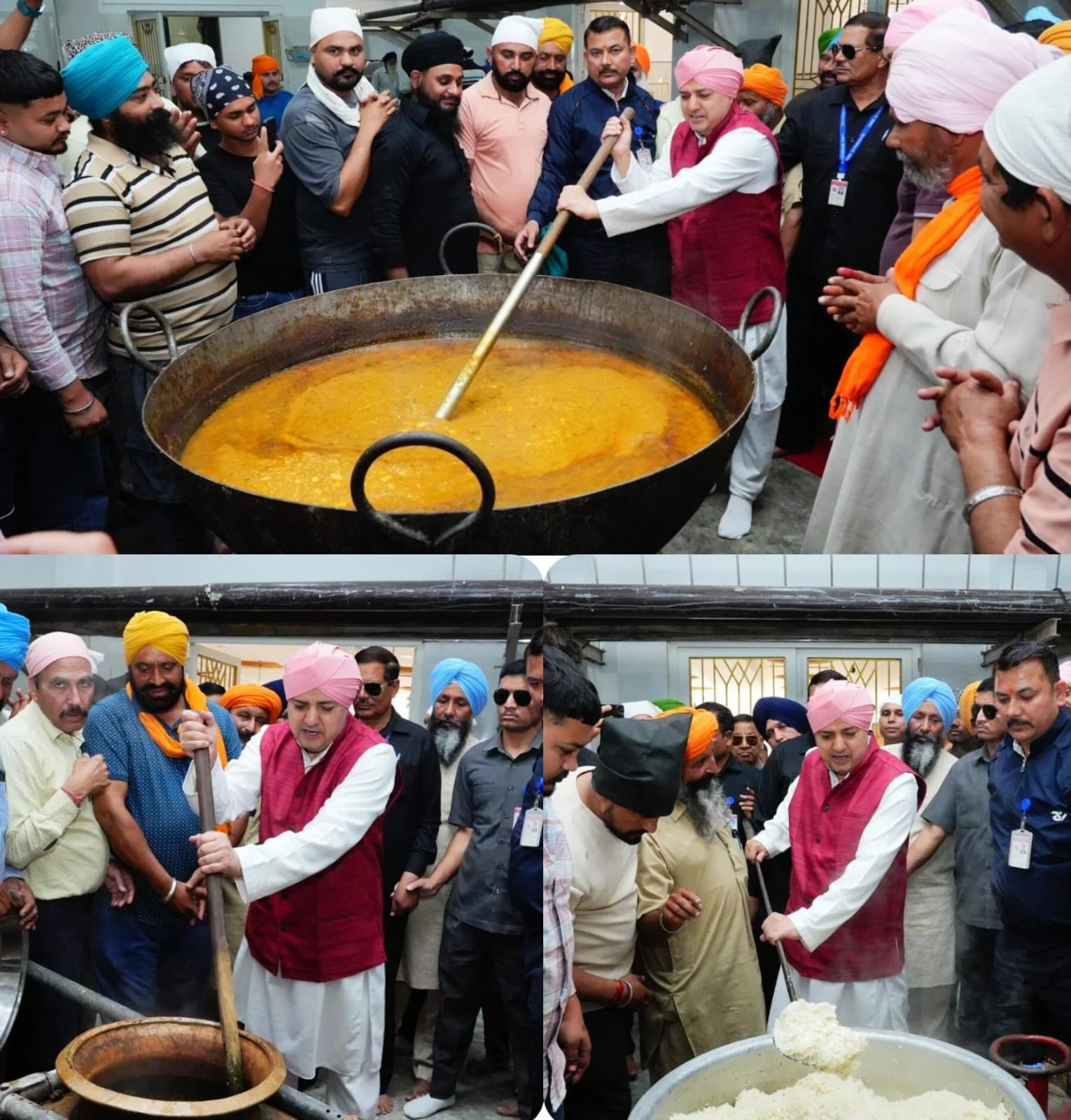 श्रीमहंत देवेन्द्र दास जी महाराज ने संगत के साथ दी लंगर सेवा