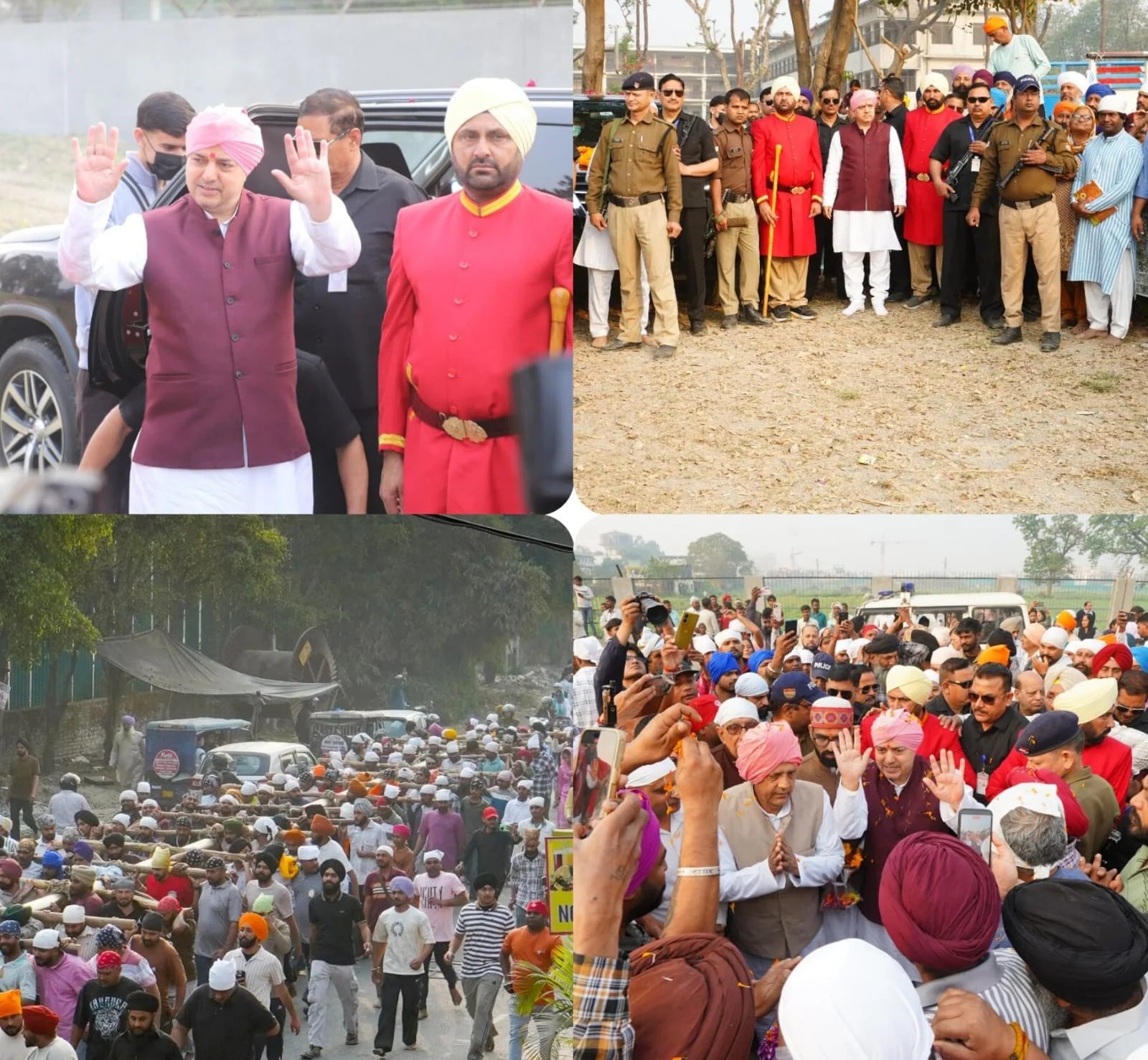 94 फीट ऊंचे नए ध्वजदण्ड को कंधों पर उठाकर श्री दरबार साहिब पहुंची संगतें