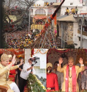 श्री दरबार साहिब में आस्था का महासागर श्री झण्डे जी पर झुके लाखों शीश