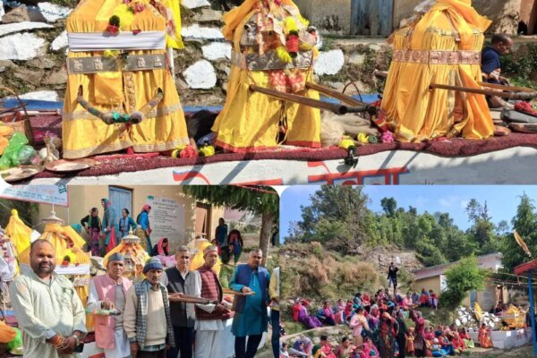 ग्राम लुठियाग चिरबटिया में तीन दिवसीय दिव्य और भव्य (थल्लू)मेला का देव डोलियो के नृत्य के साथ शुभारंभ