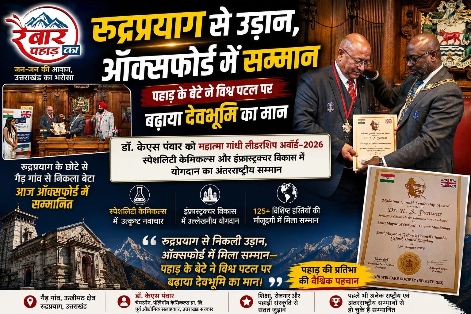 रुद्रप्रयाग से उड़ान, ऑक्सफोर्ड में सम्मान—पहाड़ के बेटे ने विश्व पटल पर बढ़ाया देवभूमि का मान